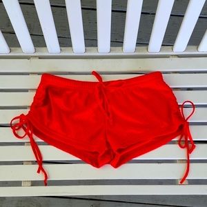 Red Sporty Dolphin Shorts